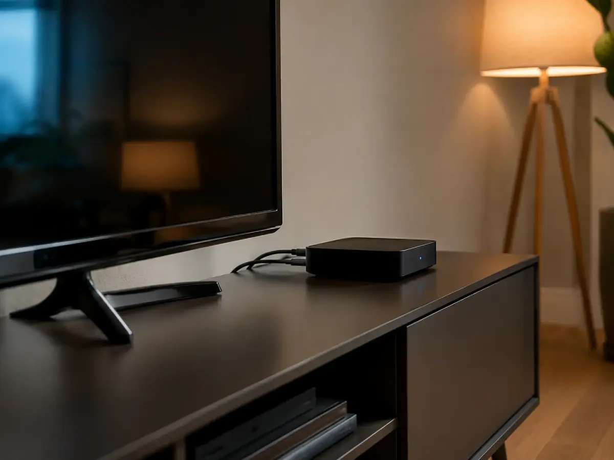 Installazione di TV box accanto a un televisore